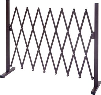 Hhg non utilizzato] Recinto traliccio a fisarmonica estensibile 930 alluminio marrone, altezza 103cm, larghezza 27-207cm