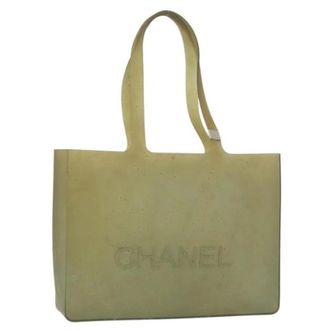 Chanel Pre-owned Tote Bags, female, Green, Size: ONE SIZE Pre-owned Rubber Tote Bag