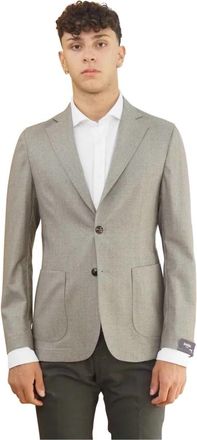 Barba Winterjas voor mannen in taupe - Heren - Blazers - Grijs - 2XL - Wol - Jassen