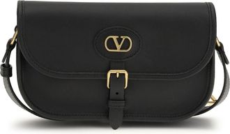 Valentino Garavani Mens Shoulder Bag Antibes Black Leather Calf
