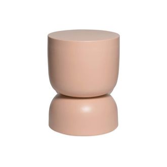 Sweeek Mesa auxiliar, rinc&oacute;n de sof&aacute;, mesita metal &oslash;32 x h42cm, nude