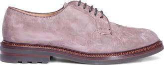 Brunello Cucinelli Derby stringate in pelle scamosciata - Rosa