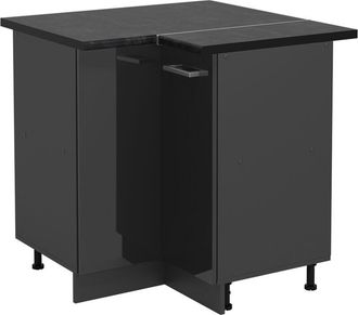 Vicco Armario De Esquina R-line, Antracita Alto Brillo, 75.6 Cm, Et Antracita