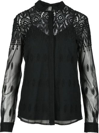 Fabiana Filippi Embroidered Tulle Shirt - Black