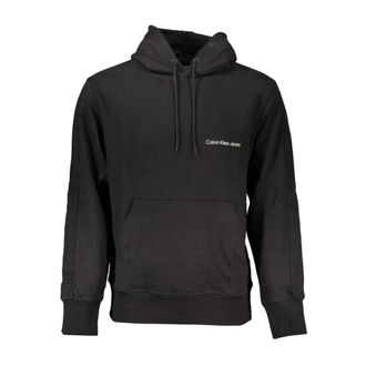 Calvin Klein Hoodies, male, Black, L, Brushed Cotton Hooded Sweatshirt
