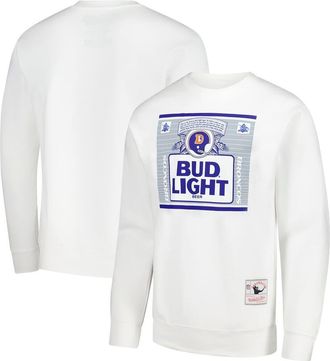 Mitchell & Ness Mens Mitchell & Ness x Bud Light White Denver Broncos The Crest Pullover Sweatshirt at Nordstrom, Size Xx-Large
