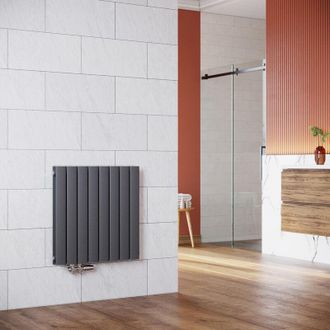 Elegant Lighting Elegant - Radiadores De Agua Caliente 630x616mm,radiador De Sal&oacute;n Potencia 1446 W,doble Capa Vertical,conexiones Centrales G 1/2 - Antracita Con V&aacute;lvu