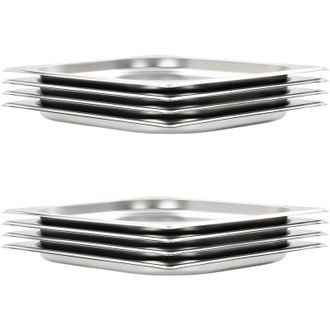vidaXL Bandejas Gastronorm 8 Unidades Gn 1/2 20 Mm Acero Inoxidable Vidaxl