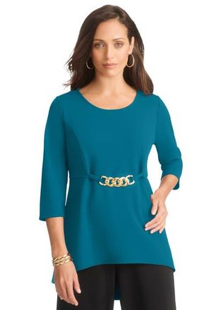 Jessica London High Low Buckle Tunic in Deep Teal at Nordstrom, Size Large