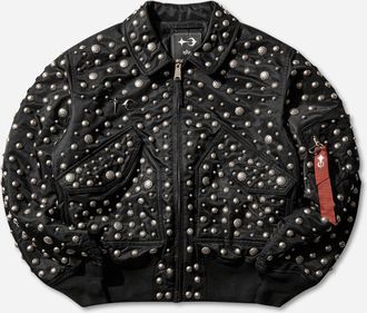 Alpha Industries Thug Club CWU 45/P All-Over Rivet Flight Jacket Black