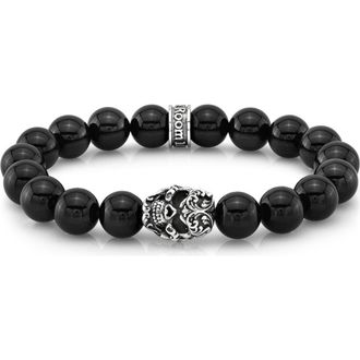 Room101 Filigree Skull Bead Bracelet in Black at Nordstrom