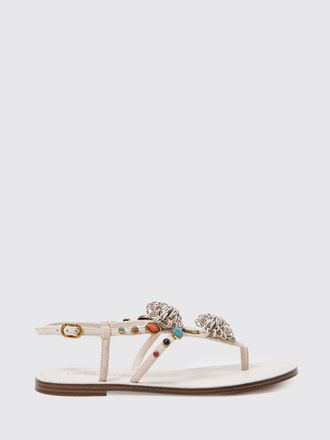 Twinset Sandalo Twinset in pelle con decorazione e pietre