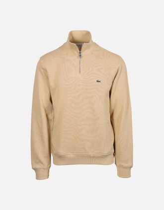 Lacoste Mens Lacoste HALF ZIP SWEATSHIRT BEIGE - Cream - Size: 38