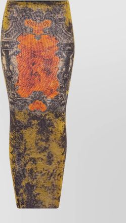 Jean Paul Gaultier mesh skirt with graphic print overlay