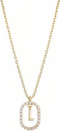 Adornia Floating Letter Initial Cubic Zirconia Pendant Necklace in Gold-L at Nordstrom Rack