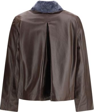 Marni Womens Brown Leather Jacket Clothing