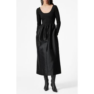 & Other Stories Long Sleeve A-Line Midi Dress in Black Dark at Nordstrom Rack, Size 0