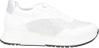 Liu Jo Women's Low Top Sneakers in White Coated Fabric with Crystals