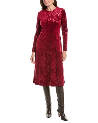 Johnny Was Embossed Stretch Velvet Midi Dress