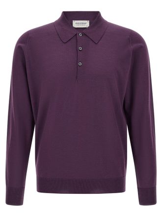 John Smedley Purple Merino Wool Polo Mens Shirt