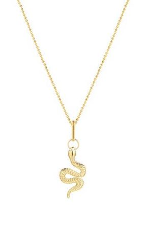 Gabi Rielle Snake Goddess Cubic Zirconia Pendant Necklace in Gold at Nordstrom Rack