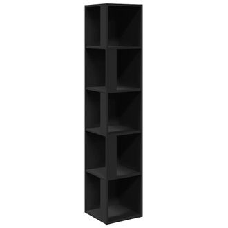vidaXL Mueble De Esquina Madera Contrachapada Negro 33x33x164,5 Cm Vidaxl