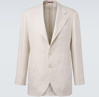 Brunello Cucinelli Blazer de botonadura simple de lino