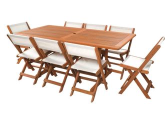 Habitat et Jardin Comedor De Jard&iacute;n s&eacute;oul - 1 Mesa + 8 Sillas - Maple - Beige