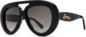 Loewe Curvy Zonnebril - Heren - Zonnebrillen - Zwart - 55 MM - Nylon - Accessoires