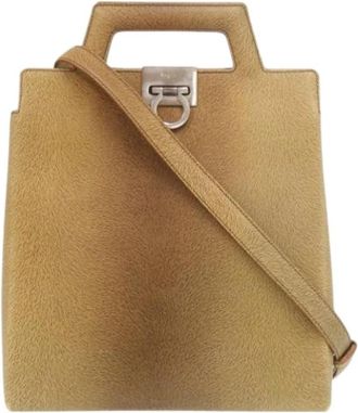 Ferragamo Pre-owned Leren Handtas - Dames - Vintage Handtas - Bruin - ONE Size - Leer - Vintage