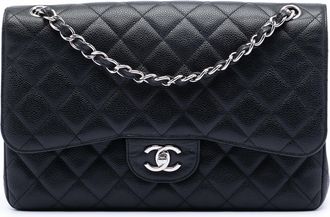 Chanel Tweedehands Jumbo Classic Kaviaar Dubbele Flap