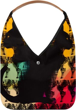 Generic Cat Silhouette Pattern Reusable Lightweight Grocery Bags - Foldable Into Compact Pouch, Washable & Sturdy, Multipurpose for Shopping and Travel