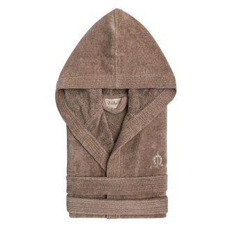 EL CABALLO Albornoz de algod&oacute;n con capucha mar&oacute;n l-xl