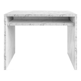 Really Nice Things Escritorio con almacenamiento efecto m&aacute;rmol blanco