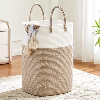 OEM Cesta Para La Ropa Sucia, Cesta Para La Colada Hecha De Cuerda De Algod&oacute;n Trenzada, Almacenamiento Multifuncional Para Ropa Sucia, Juguetes Y Mantas D