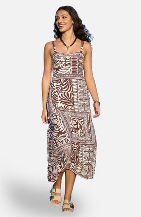 Yumi Printed Midi Dress in Brown at Nordstrom, Size 10