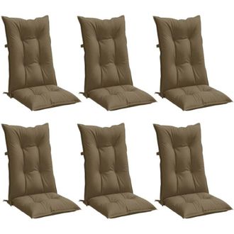 vidaXL Cojines Para Silla Respaldo Alto 6 Uds Tela Gris Taupe Melange Vidaxl