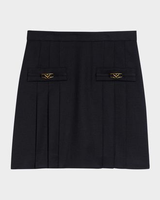 Sandro Rebeca Stitched Pleat Mini Skirt