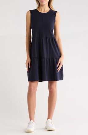 DKNY Crewneck Tiered Dress in Navy at Nordstrom Rack, Size X-Small