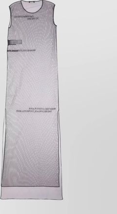 Ann Demeulemeester tulle dress with pearls and text print