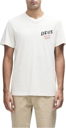 Deus Dogleg Tee - Heren - T-shirts - Wit - L - Katoen - Tops