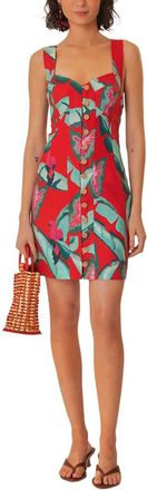 Farm Rio Linen Summer Foliage Mini Dress
