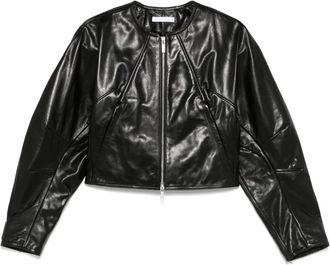 Helmut Lang Articulated Leather Jacket - Dames - Leren en Su&egrave;de Jassen - Zwart - S - Leer - Jassen