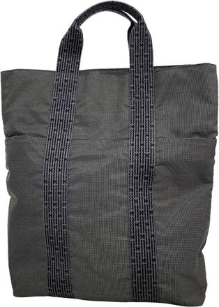 Herm&egrave;s Gray Nylon Tote Bag (Pre-Owned)