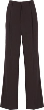 Andamane Rechte broek - Dames - Straight fit broeken - Paars - L - Leer - Broeken