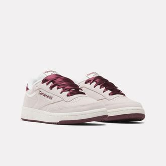 Reebok Classic Sneaker REEBOK CLASSIC CLUB C 85, Damen, Gr. 37,5, luxegrau, schwarzcherry, chalk, Leder, Textil, Schuhe Sneaker
