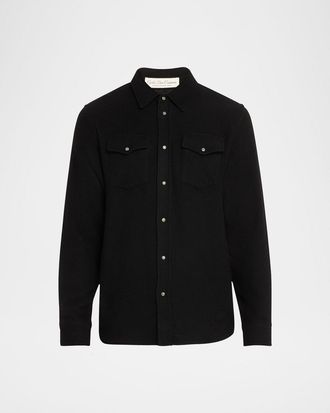 God's True Cashmere Mens Cashmere Shirt with Sunstone Snaps