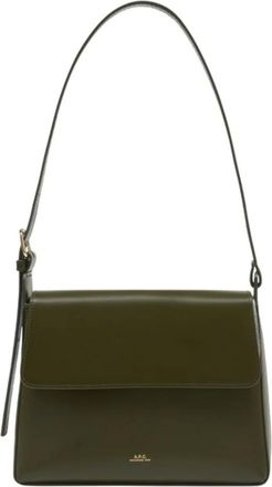 A.P.C. Shoulder Bags, female, Green, Size: ONE SIZE Virginie Flap Shoulder Bag
