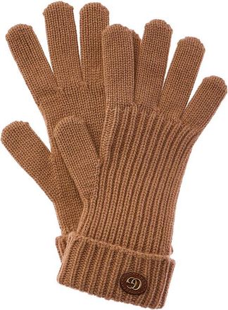 Gucci Double G Leather-Trim Wool & Cashmere-Blend Gloves