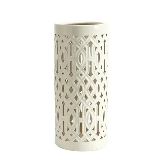 Ballard Designs Vine Patio Umbrella Holder - White - Ballard Designs